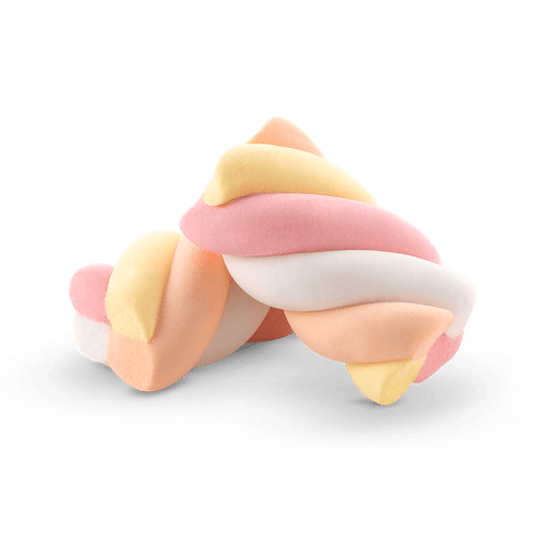 Marshmallow Twist Rosa, Amarelo, Laranja e Branco 250g