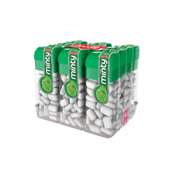 Pastilha Mini Minty Hortelã com 12 potes de 14g cada - Docile
