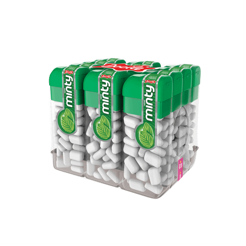 Pastilha Mini Minty Hortelã com 12 potes de 14g cada - Docile