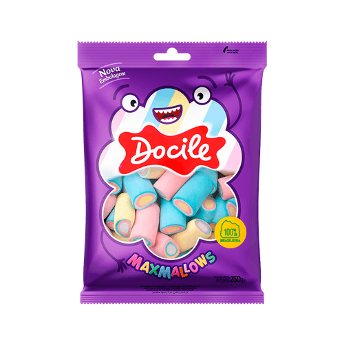 MAXMALLOWS TUBO COLOR BAUNILHA 250G CAIXA COM 12 PACOTES