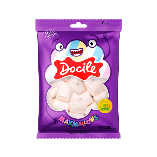 MAXMALLOWS TUBO BRANCO BAUNILHA 250G CAIXA COM 12 PACOTES