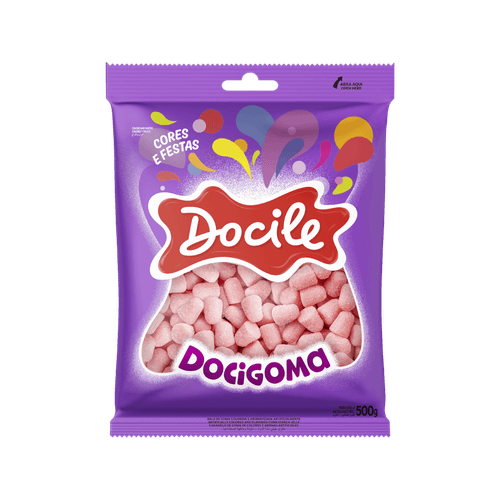 DOCIGOMA MINI SINO ROSA 500G CAIXA COM 20 PACOTES