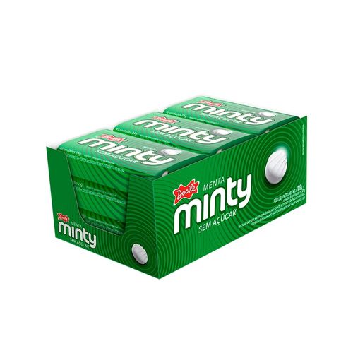 PASTILHA MINTY MENTA SEM ACUCAR 21G CAIXA COM 6 DISPLAYS