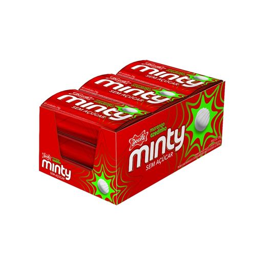 MINTY MORANGO AZEDINHO SEM ACUCAR 21G CAIXA COM 6 DISPLAYS