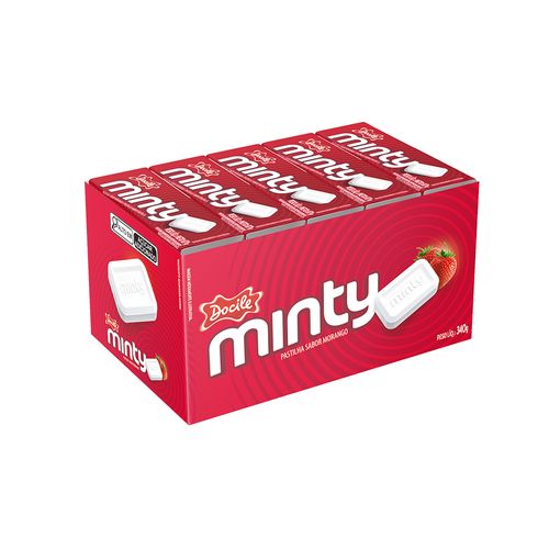 Pastilha Minty Morango com 20un de 17g cada - Docile