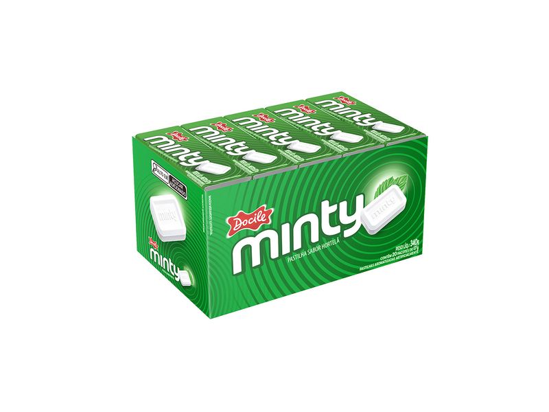 Pastilha Minty Hortelã com 20un de 17g cada - Docile