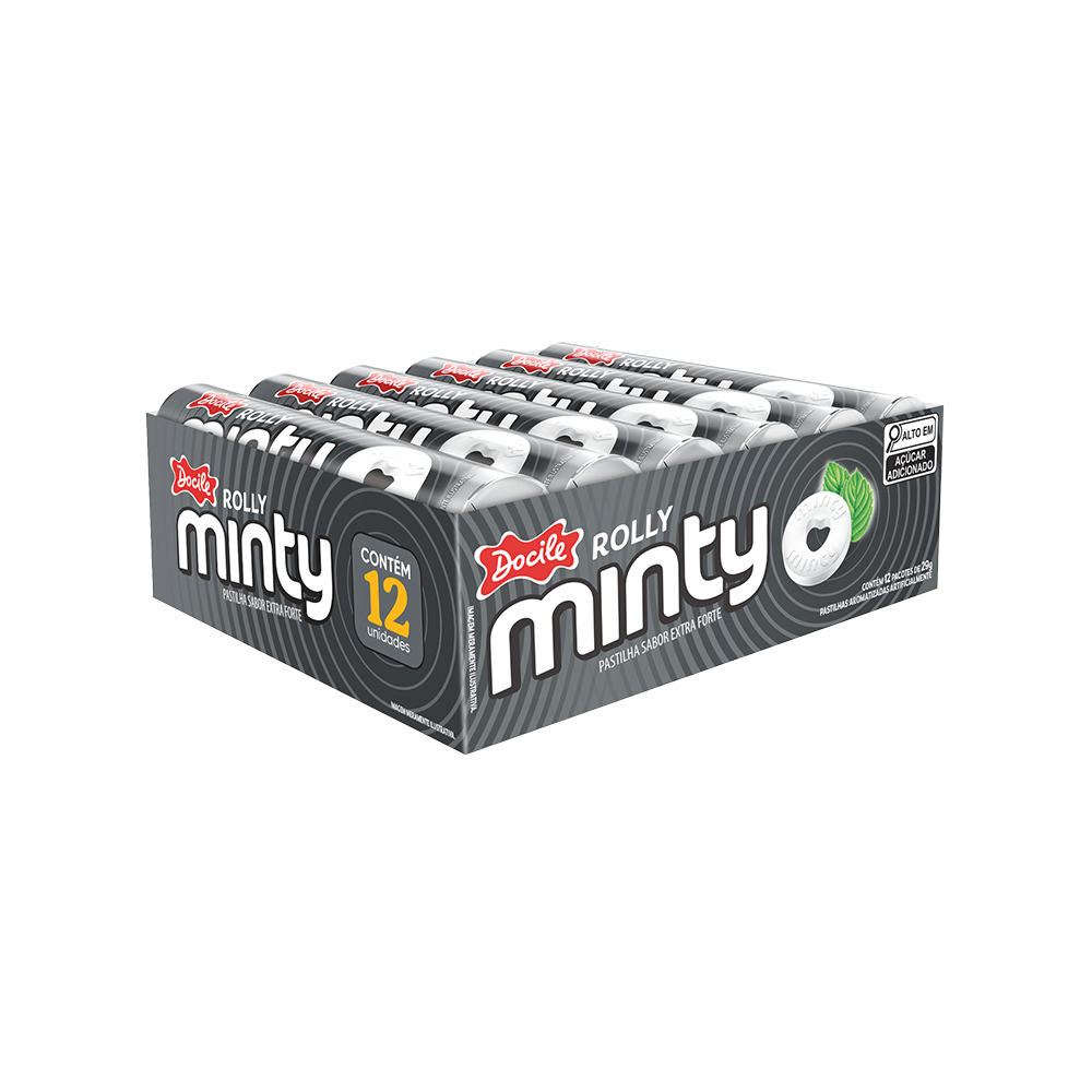 Pastilha Rolly Minty Extraforte com 12un de 29g cada - Docile